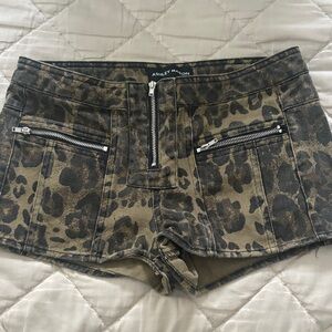Ashley Mason Animal Print Jean Shorts